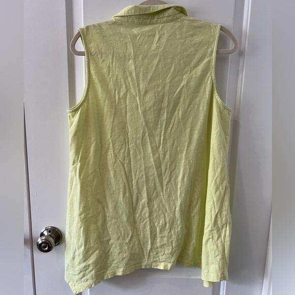 Soft Surroundings Danielle Button Sleeveless Tunic | Fresh Lemonade | Size Large - Picture 6 of 10